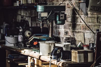 A drilling machine in a workshop