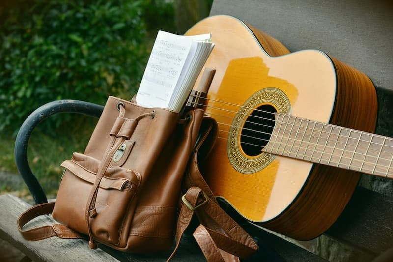 An Acoustic Guitar In Good Working Condition